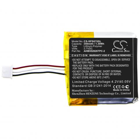 Batterij helm zonder fil sennheiser gsp 670