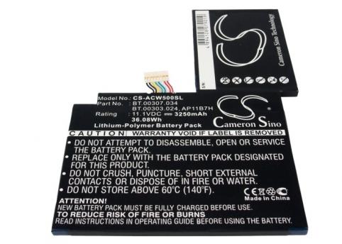 Batterij tablet acer iconia tab w500