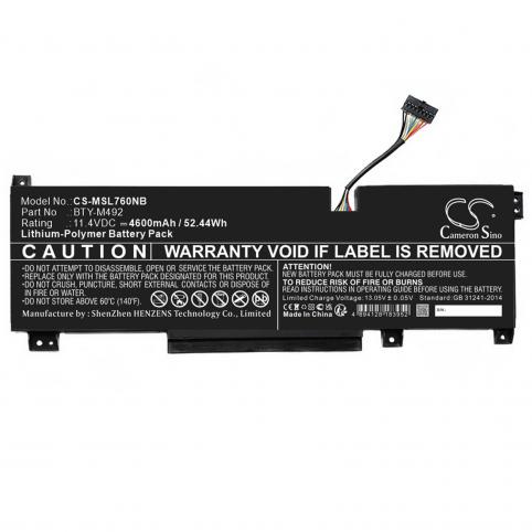 Batterij  msi bty m492 connecteur noir
