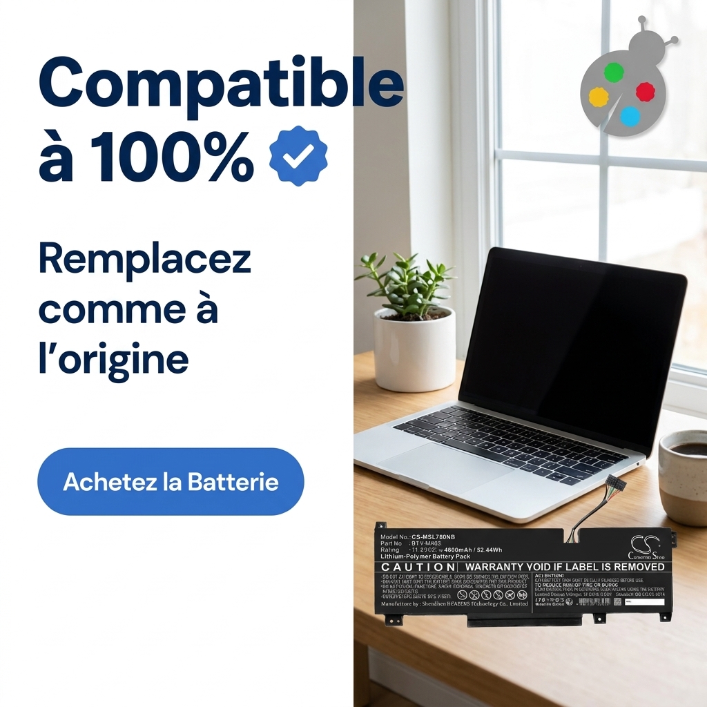 Batterij laptop msi katana gf76 connecteur blanc