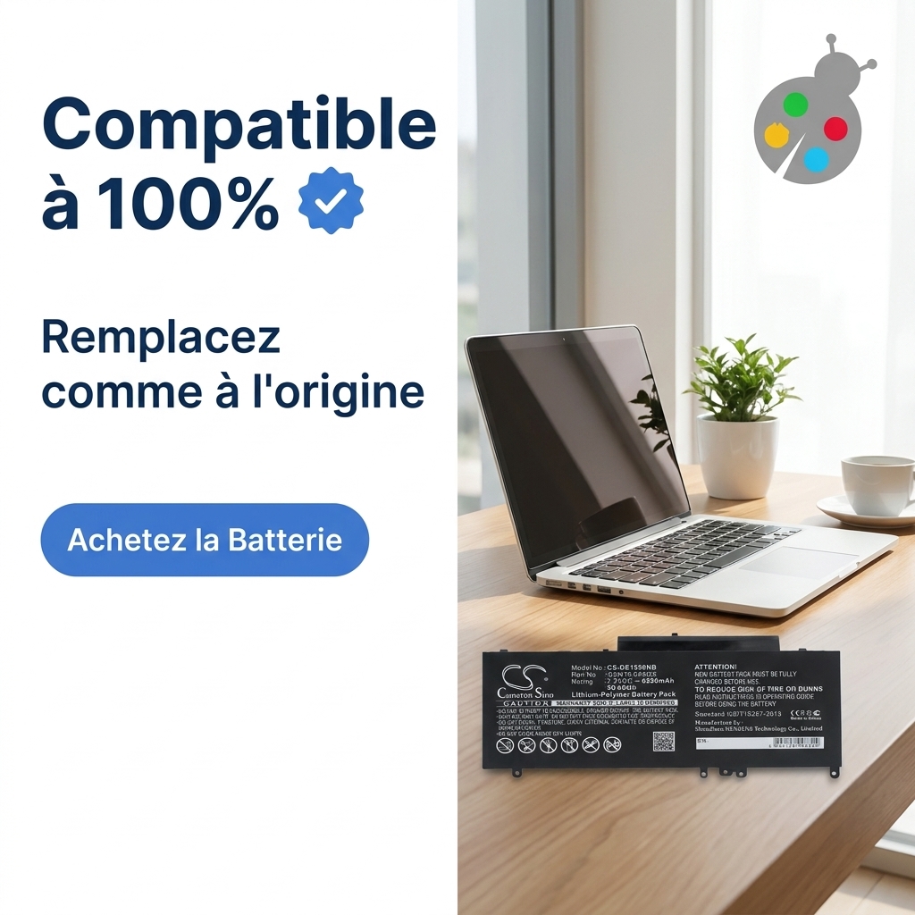 Batterij laptop dell latitude e5570 7.6 v