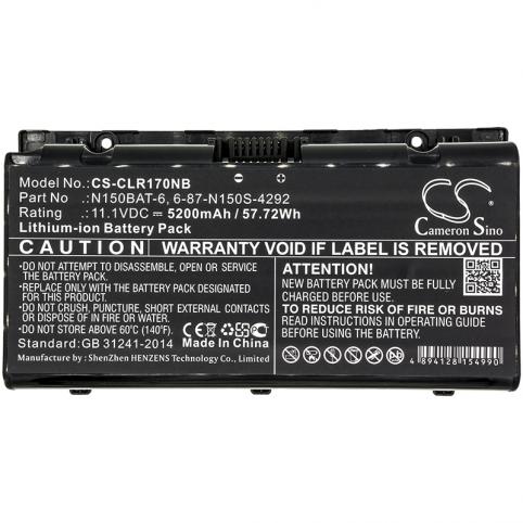 Batterij  clevo 6 87 n150s 4292