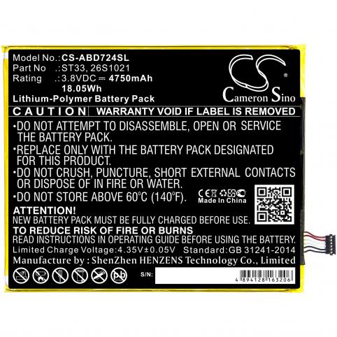 Batterij tablet amazon k72ll3