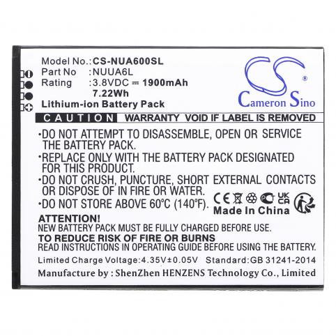 Batterij telefoon nuu a6l