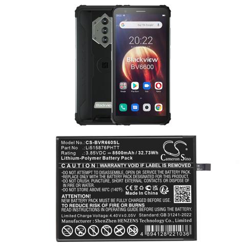 Batterie pour telephone blackview li515876phtt bv6600 batterij telefoon
