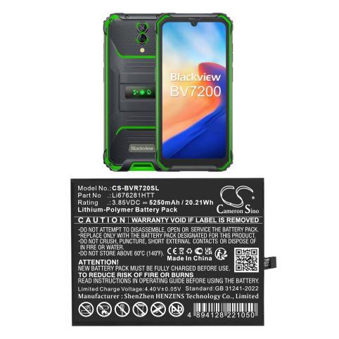 Batterij  blackview li676281htt bv7200