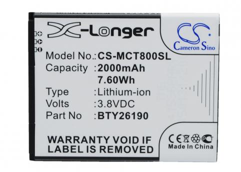 Batterij telefoon mobistel cynus t8