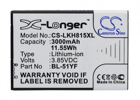 Batterij telefoon lg h818t