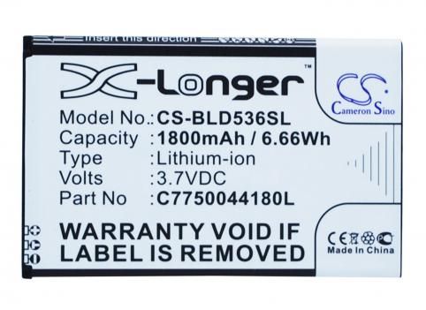 Batterij telefoon blu d536x
