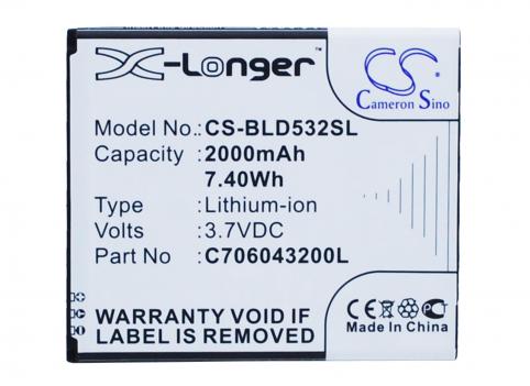 Batterij telefoon blu d534