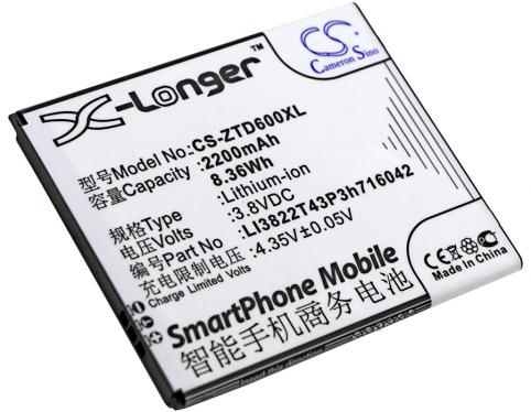 Batterij telefoon zte d6 dual sim td lte