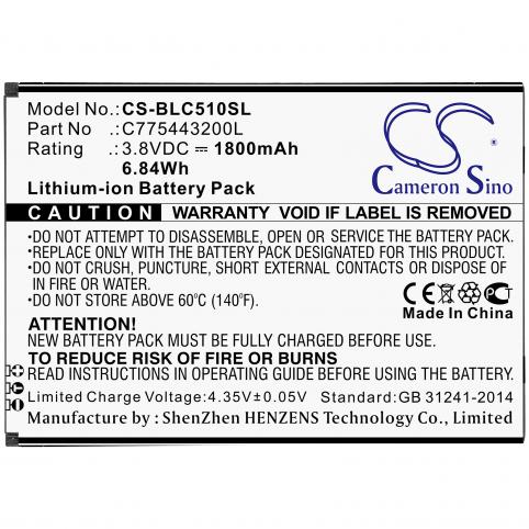 Batterij telefoon blu c050