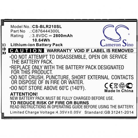 Batterij telefoon blu r2 plus