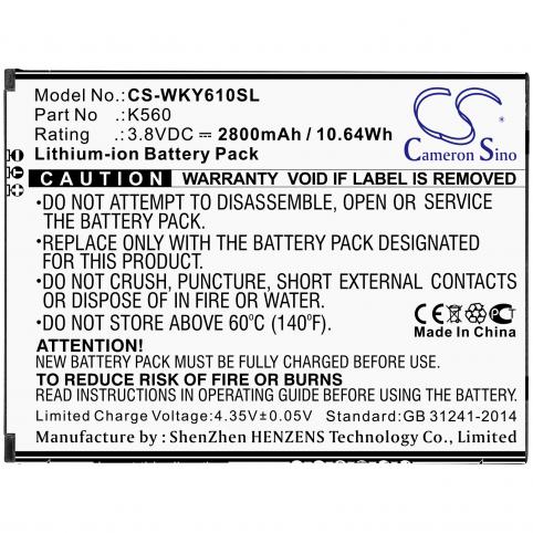 Batterie pour telephone wiko k560 w k560 batterij telefoon